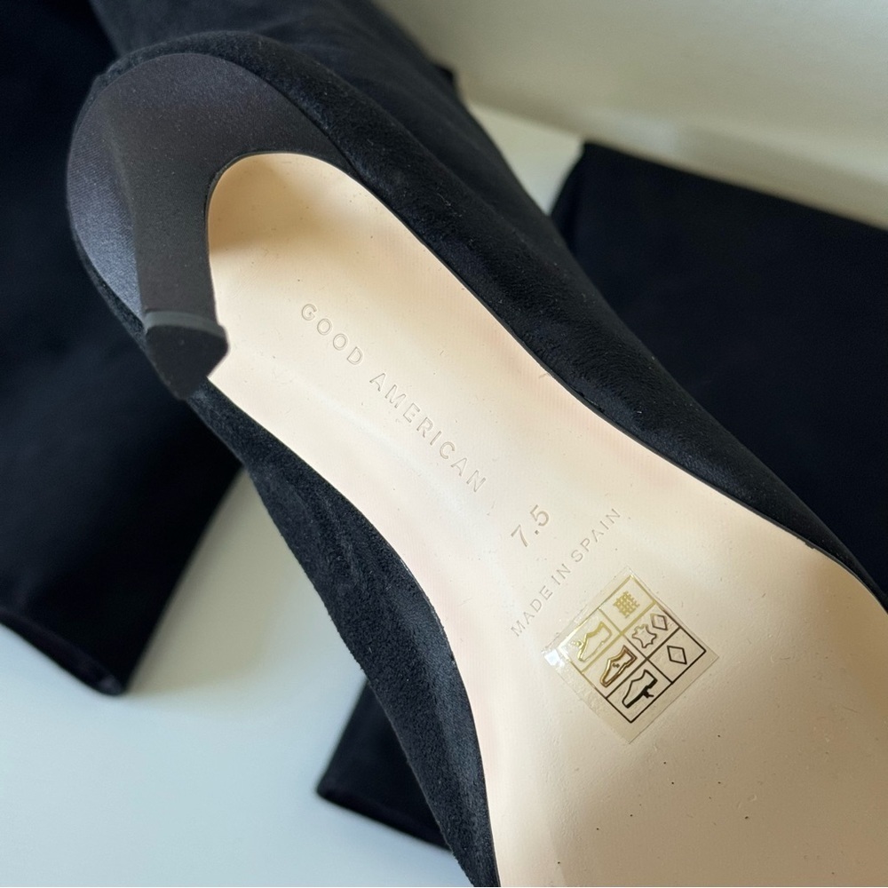 New! Good American Black Suede Over-the-Knee Women's Boots, Size 7,5 - Picture 7 of 12